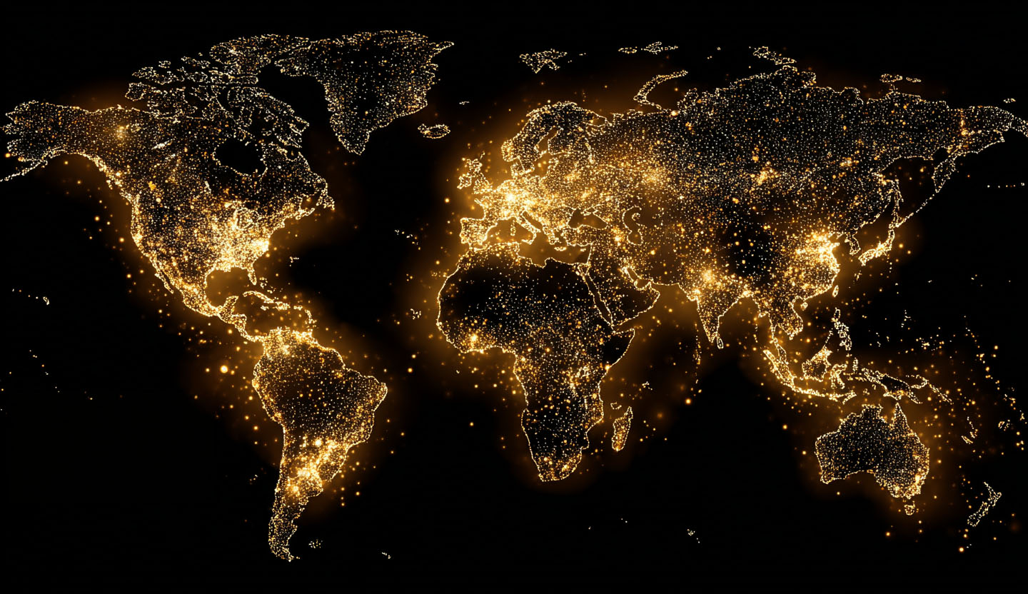 Global Grid map with clean energy around the panet