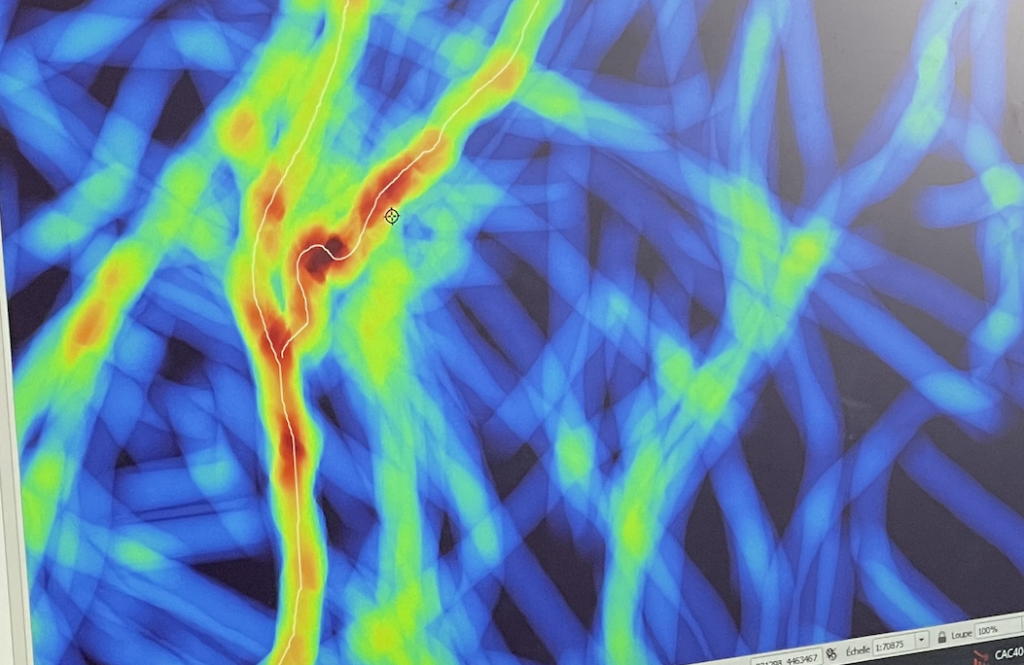 AI-enhanced geothermal exploration model highlighting fault intersections and high-potential subsurface targets identified through advanced geophysical analysis.